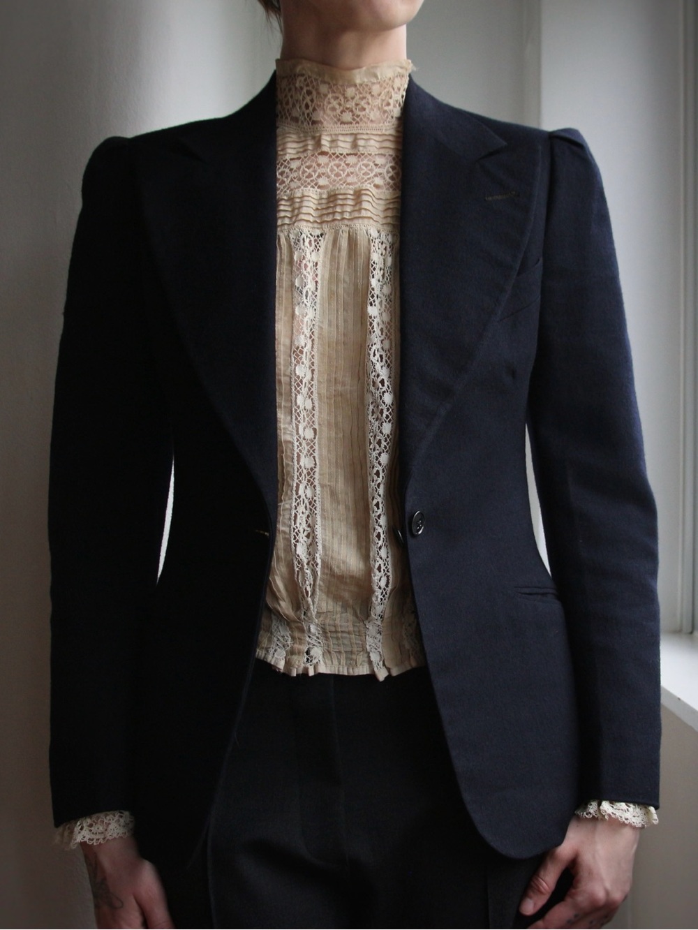1930's Indigo Wool Tailored Blazer Jacket - Picture 3 of 8